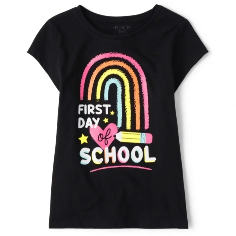 The Children’s Place - NEW -Girls First Day Of School Graphic Tee - Small (5/6)